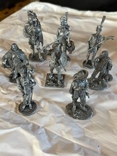 Vintage 54mm White Metal Miniature Figure Lot - 8 Napoleonic Musician Warrior Pe