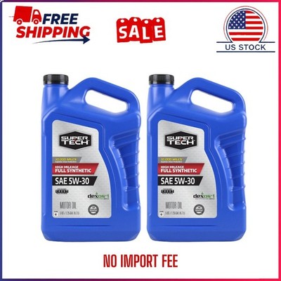 (2 pack) Super Tech High Mileage Full Synthetic SAE 5W-30 Motor Oil, 5 Quarts