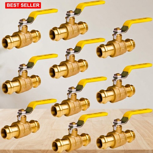 Press Ball Valve 1/2 In Lead-Free Brass Full Port 10 Pcs Long Handle Anti-Rust