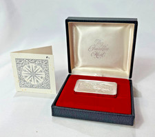 .925 Sterling Silver Ingot 1980 Franklin Mint BRINGING IN THE GIFTS 1000 Grains