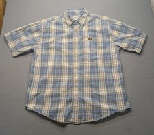 Carhartt Men  s Size Large Blue Plaid Button Down Short Sleeve Work Shirt