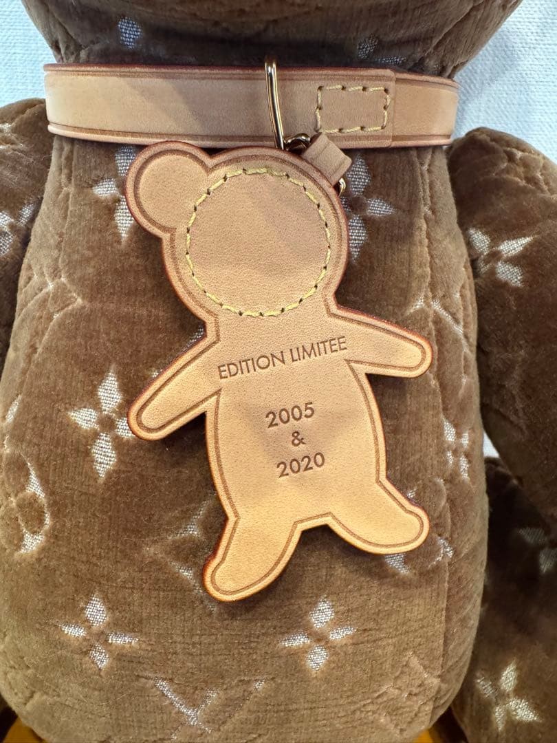 Louis Vuitton Doudou Teddy Bear Monogram Velour Plush Toy Brown Excellent View 4
