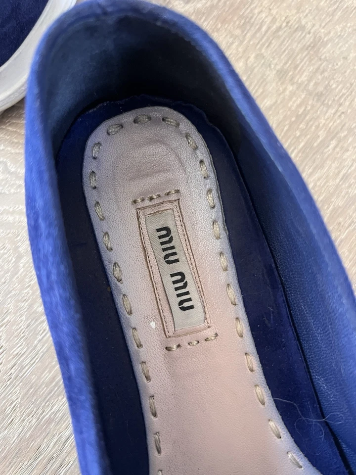 Zapatos sin cordones Miu Miu azul punta 39,5 Foto 4 de 4
