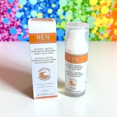 REN CLEAN SKINCARE GLYCOL LACTIC RADIANCE RENEWAL MASK New In Box 1.7 OZ