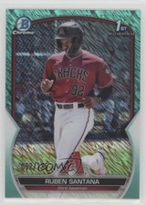 2023 Bowman Chrome Prospects Aqua Shimmer Refractor 52/125 Ruben Santana 7c7