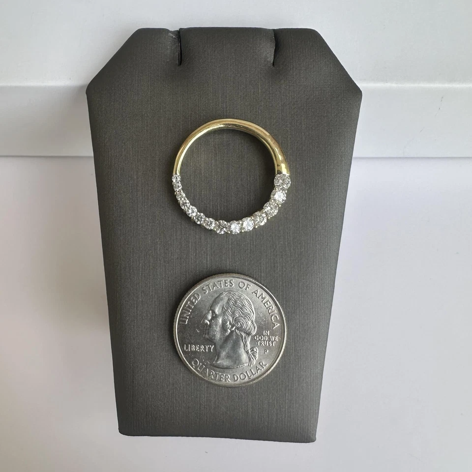 Estate 14kt Yellow Gold Diamond Circle Pendant - 1ctw GH SI2-I1 Diamonds - Image 4 of 4