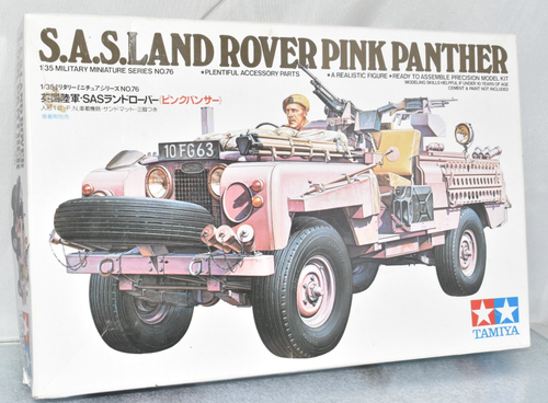 TAMIYA SAS LAND ROVER PINK PANTHER MODELLBAUSATZ MASSSTAB 1:35 UNBENUTZT