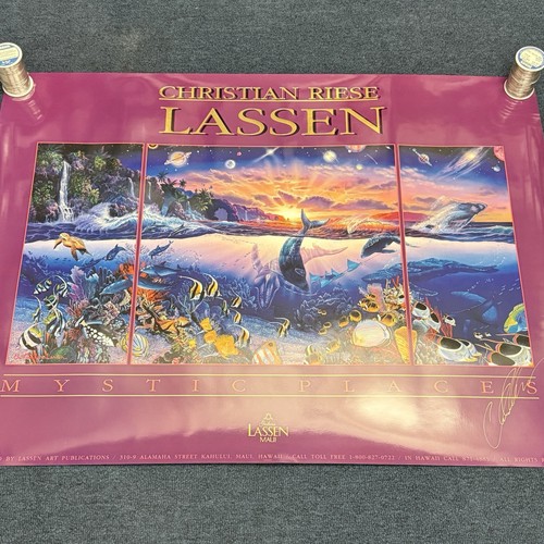 Christian Lassen MYSTIC PLACES Signed Lithograph Art Print Poster Vintage Maui