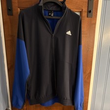 adidas Men's Colorblock Full-Zip Track Jacket Black/Blue XL Regular