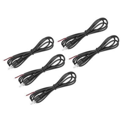 5 x Speaker RCA Male Plugs Jack to Bare Wire Open End Audio Cable Adapter 1m