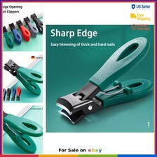 Portable Stainless Steel Nail Clippers Wide Jaw Anti Splash For Thick Nails Toe