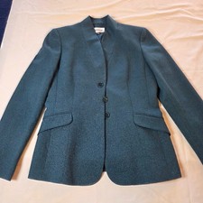 Kasper Women's Greenish Blue Long Sleeve Button Front Blazer Jacket Size 4