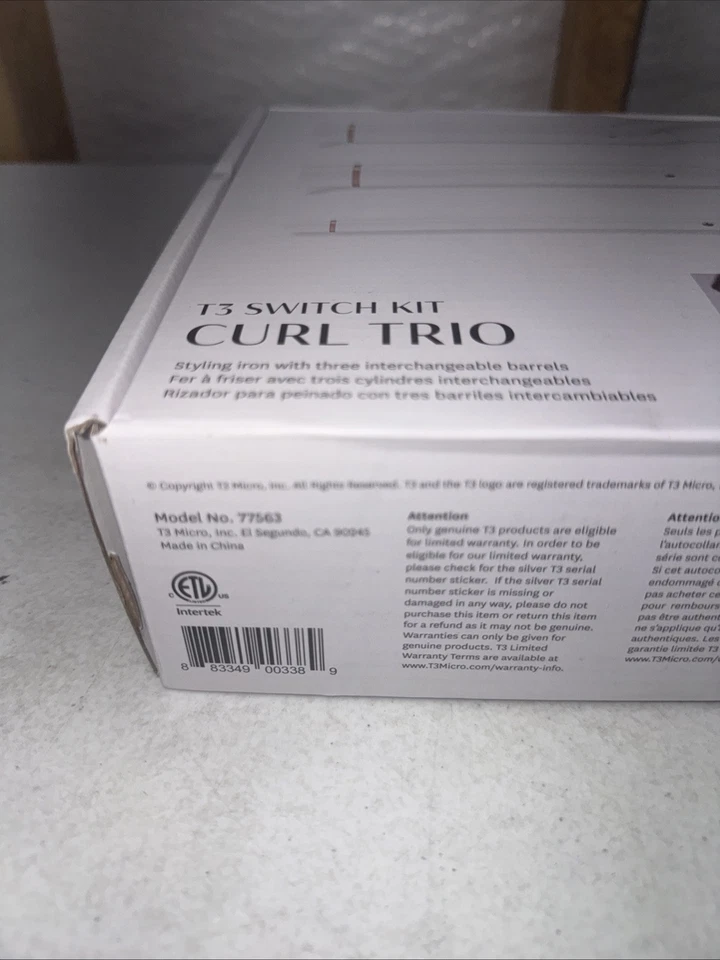 T3 Switch Kit Curl Trio Professional Ionic Interchangeable Curling Iron # 77563 - Image 3 of 4