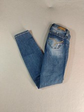 Wannabettabutt YMI Womens Jeans 5 Juniors Skinny Distressed Low Rise Medium Wash