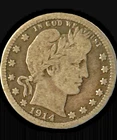 1914-D Barber Silver Quarter