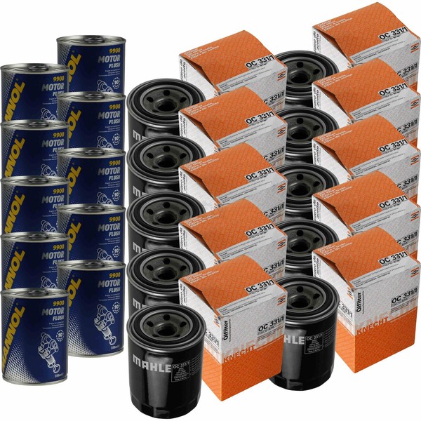 10X Original Mahle / Knecht ÖLfilter OC 331/1 + 10X SCT Motor Flush MotorspüLung-image