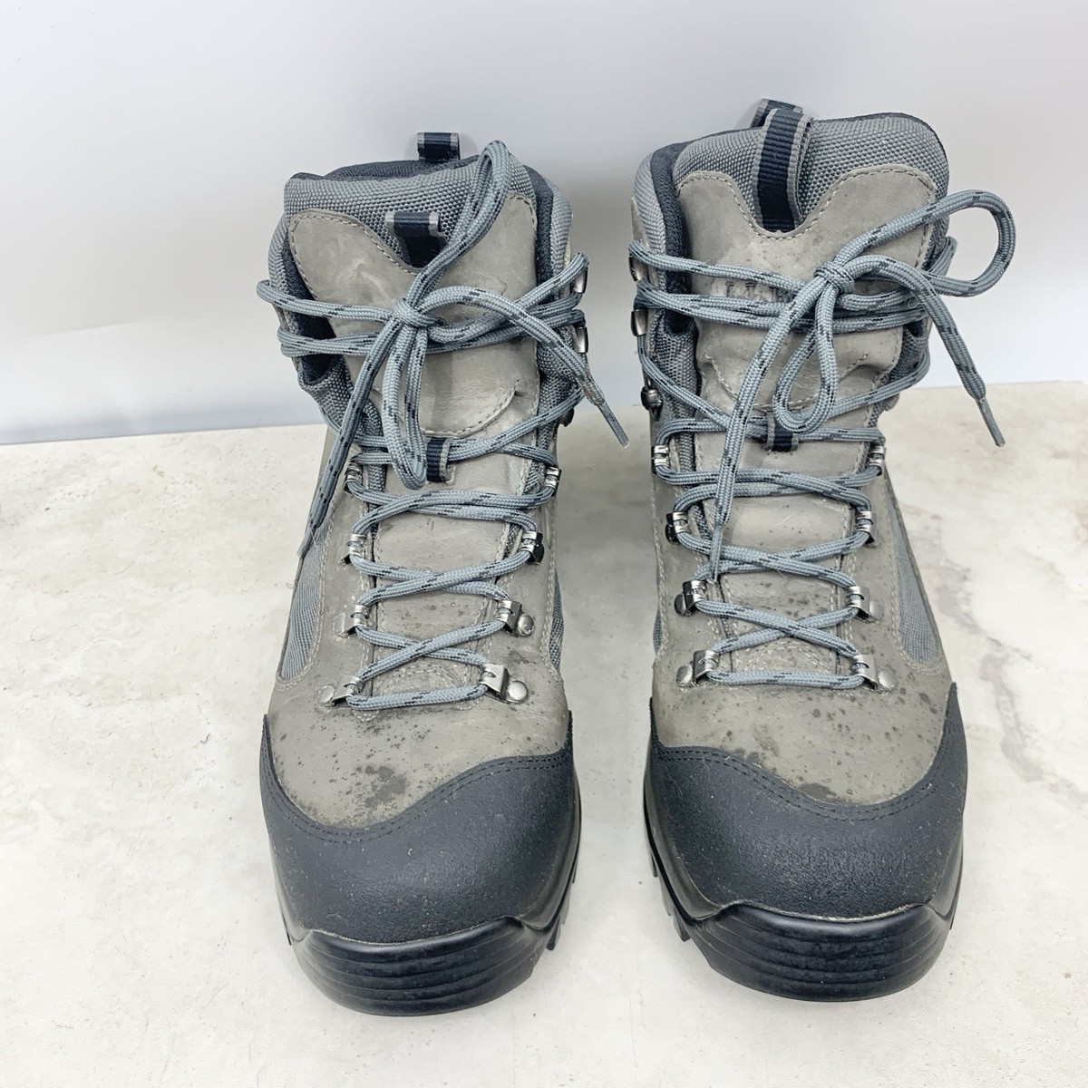 LL Bean Made in Italy Gore-Tex Hiking Boots Vibram Sole Men’s 10 Gray Blue LL Bean Boots Men Size 10.5 Shoes Mid Hiking Gore Tex Vibram  main image 4