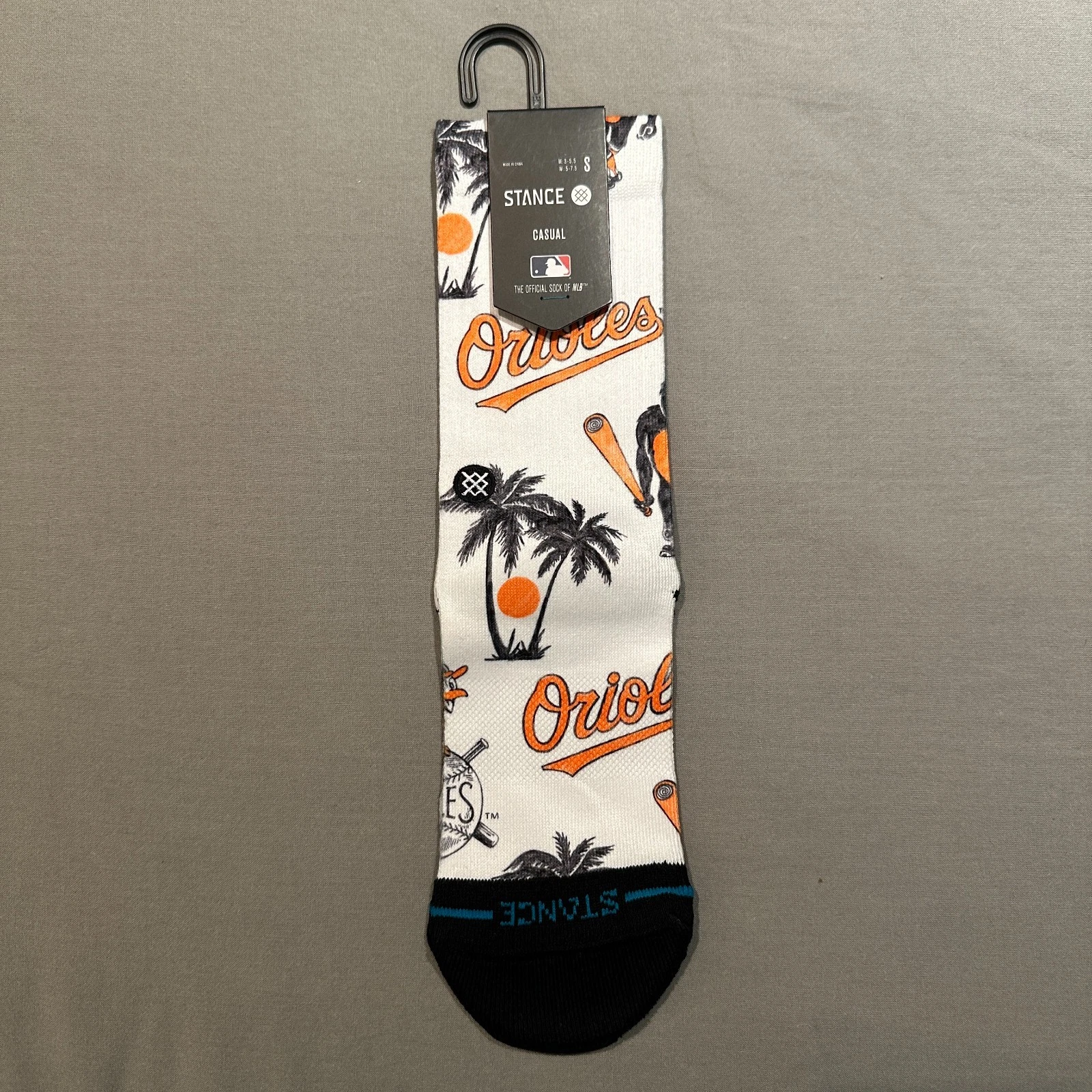 Baltimore Orioles Spring Training Logo Stance Crew Socks Sarasota White Small