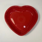 Fiestaware Scarlet Medium Heart Shaped Bowl Homer Laughlin Red Plate USA