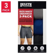 Duluth Buck Naked Men  s Boxer Briefs 3-Pack Moisture Wicking Stretch Underwear