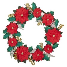 Herrschners  Holly  Poinsettia Wreath Felt  Sequin Kit