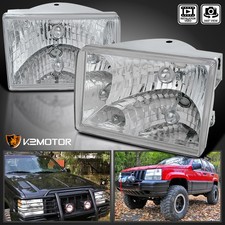 Clear Fits 1993-1998 Jeep Grand Cherokee Headlights Lamps Leftright Replacement Clear Fits 1993-1998 Jeep Grand Cherokee Headlights Lamps Leftright Replacement