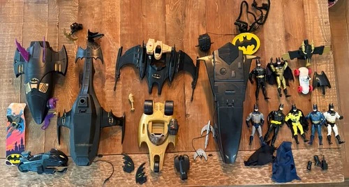 Large Lot Batman Vehicles and Figures 1990s Vintage- Kenner Toys *Rare*