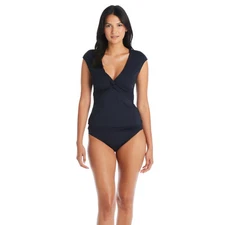 Bleu Rod Beattie Women's Let's Get Twisted Cap Sleeve Tankini Top Size 6 NWOT