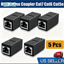 5PCS RJ45 Ethernet Coupler Cat7 Cat6 Cat5e Network Cable Extender Adapter US