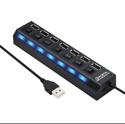 USB-Hub 7 Port USB-Mehrfachsteckdose, USB-Splitter, mehrere USB-Ports, für PC...