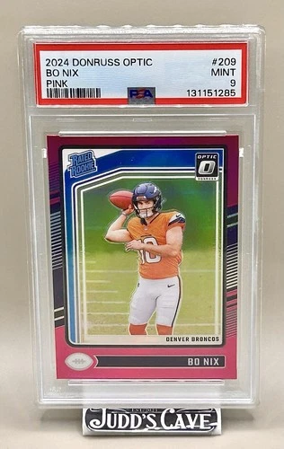 🚨 2024 Panini Donruss Optic Pink Rookie BO NIX #209 RC Broncos PSA 9 MINT 🏈