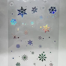 Holographic Snowflake Stickers Silver Foil Junk Journal Collage Scrapbooking