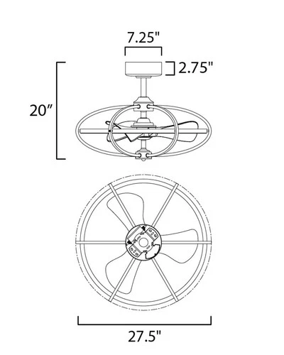 22" Maxim Corona Satin Nickel CCT LED Fandelier Smart Ceiling Fan - Picture 5 of 5