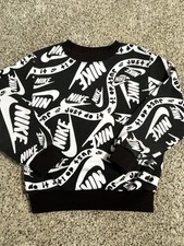 Nike Kids Club All over Print Sweatshirt Size M 5-6 Years Old
