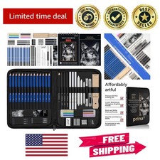 Complete 50 Pack Sketch Set with Eco-Friendly Pencils and Multi-Color Sketchbook
