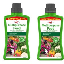 2x Doff Multipurpose Feed 600ml Liquid Plant Food All Purpose Flowers & Vegetabl