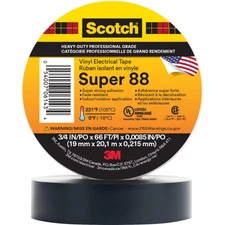 *10-ROLLS* Scotch Vinyl Electrical Tape Super 88, 3/4 in x 66 ft, Black
