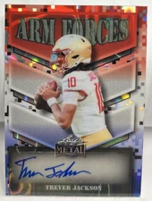 Trever Jackson 2025 Leaf Metal Arm Forces RWB Lava Autograph Auto#2/2 - Arkansas