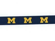 UNIVERSITY OF MICHIGAN WOLVERINES 7/8" GROSGRAIN RIBBON -1,3,5,10 YARDS FROM USA