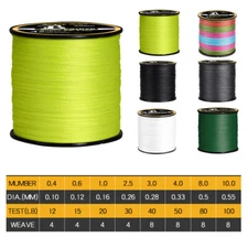 328/547/1093 Yards Strong PE Braided Fishing Line 4 Strands 12-100LB f/ Saltwar