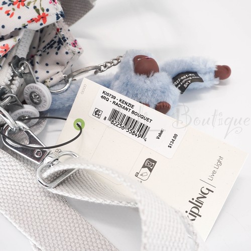 NWT Kipling KI0739 Kenzie Handbag Shoulder Purse Polyester Radiant Bouquet Multi - Picture 13 of 13