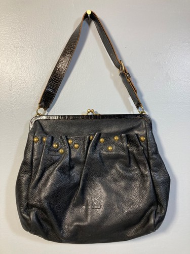 Vintage Miu Miu Handbag Leather with brass studs made in Italy - Picture 2 of 12