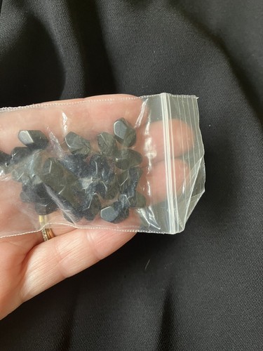 Blue Black Beads 1 cm long Oval Faceted 22 count - Picture 3 of 3