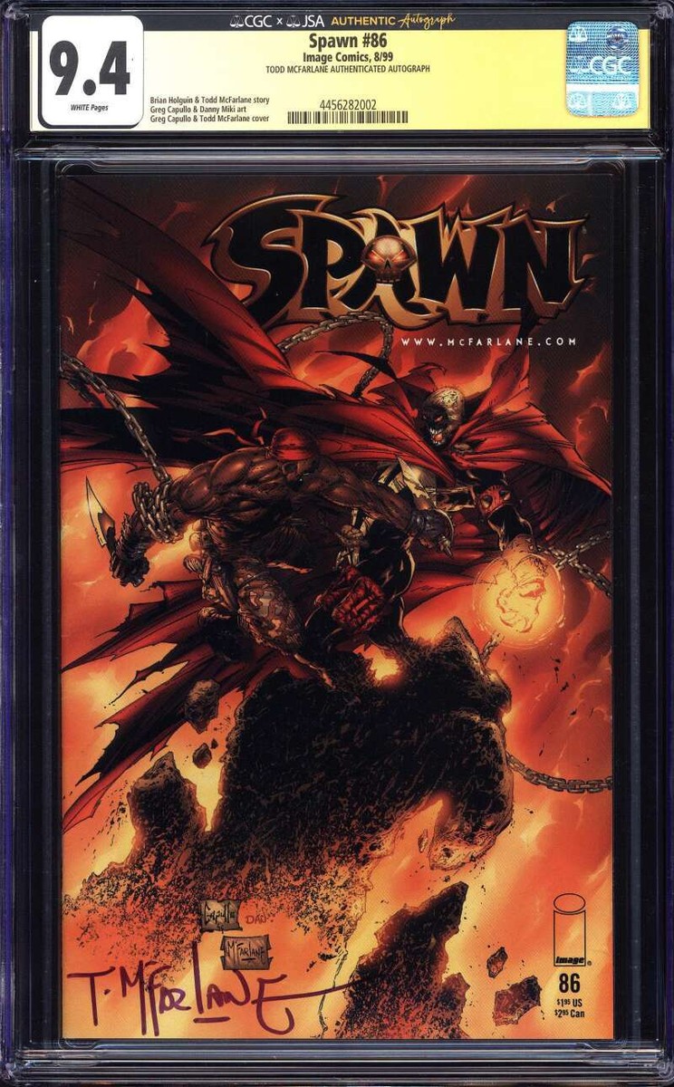 SPAWN #86 CGC 9.4 WHITE PAGES // SIGNED TODD MCFARLANE IMAGE