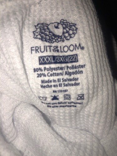 New-Fruit Of The Loom XXL/2X (20) White Waffle Thermal Pants Soft elastic C24 - Picture 6 of 12