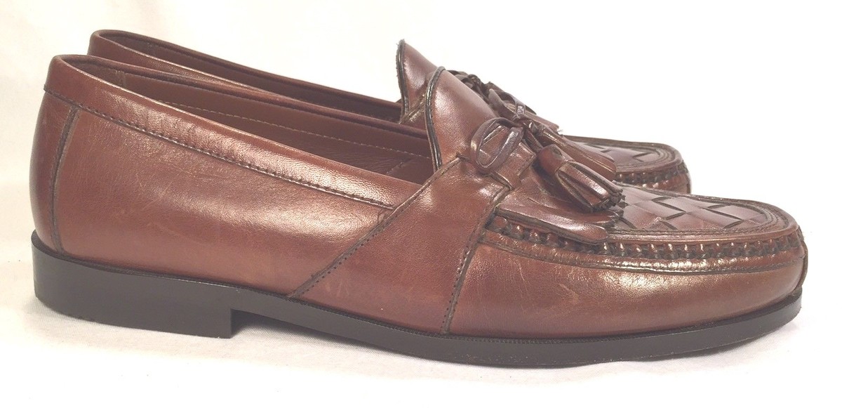 Johnston & Murphy Tassel Kiltie Loafers Weave Top Opera 