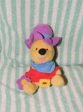 DISNEY WINNIE THE POOH COWBOY WESTERN STAR BEAN BAG 5" TOY DOLL Mattel