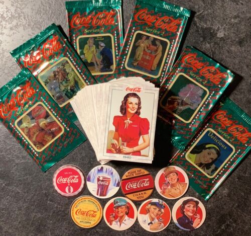 Coca-Cola Collection Series 2 1994 - Lot complet de 100 cartes * 8 pogs * 6 emballages - Photo 1 sur 4