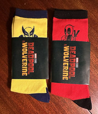 Disney Marvel Deadpool  Wolverine 2024 BFF Socks Set Yellow Red NWT