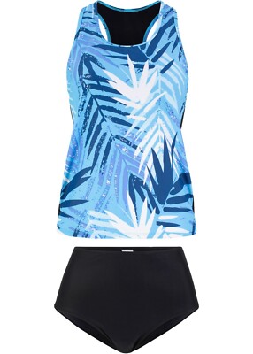 TANKINI-SET NEU Gr 36 38 40 42 44 46 48 50 52 54 mit SOFTCUPS & HOHE TAILLE